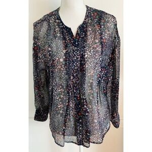 Joie • Rio Little Hippie Sheer Floral 100% Silk Blouse